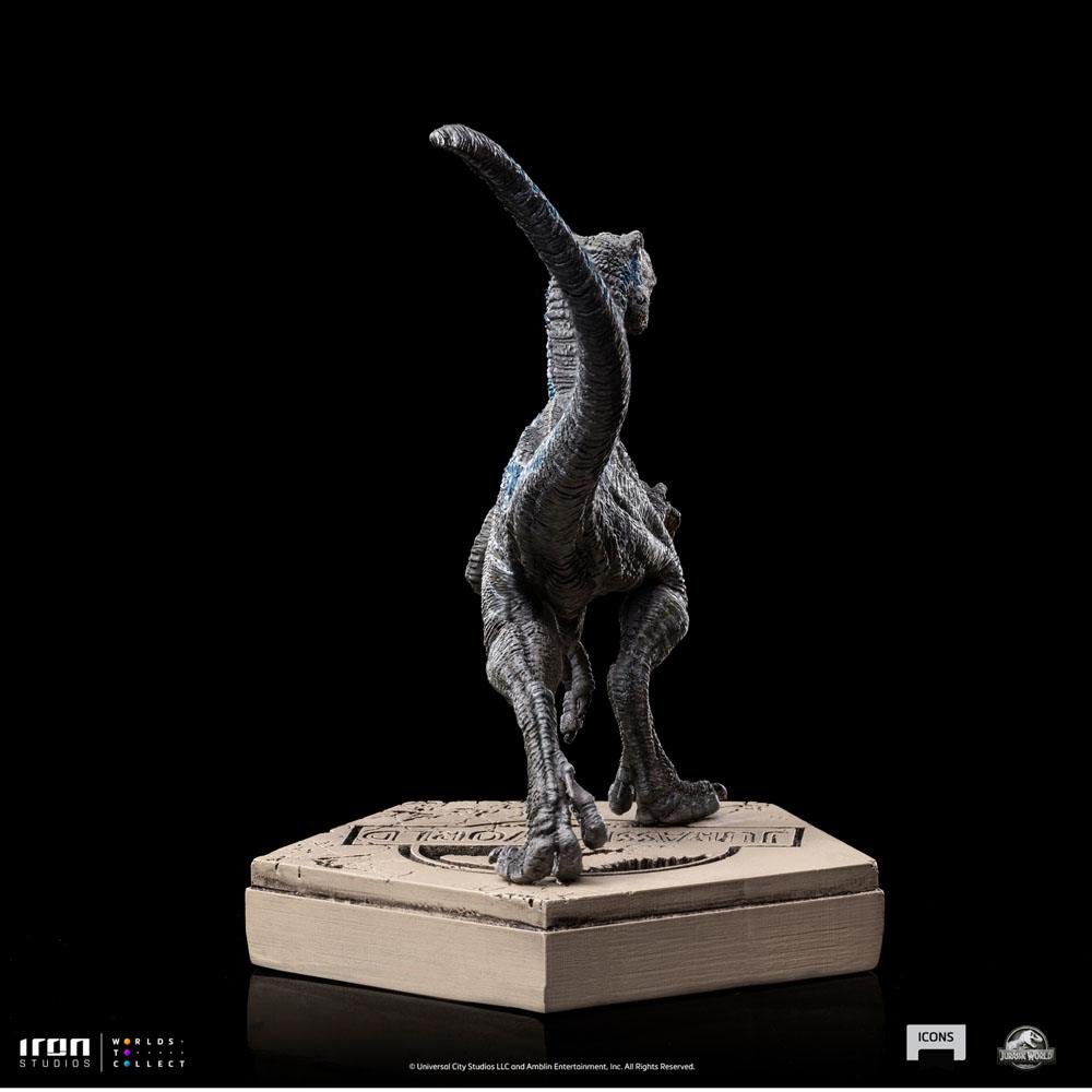 Jurassic World Icons Estatua Velociraptor Blue 9 cm