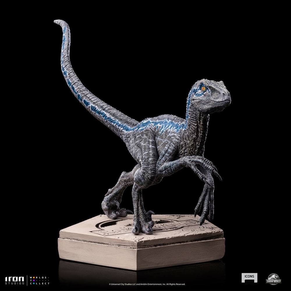 Jurassic World Icons Estatua Velociraptor Blue 9 cm