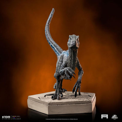 Jurassic World Icons Estatua Velociraptor Blue 9 cm