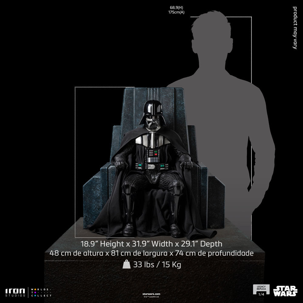 Estatua de réplica de Legacy Star Wars 1/4 Darth Vader en el trono 48 cm