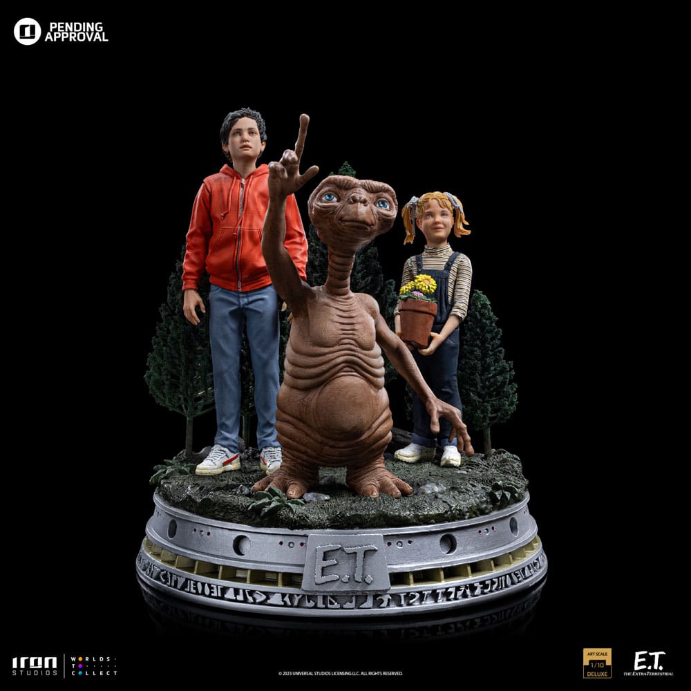 E.t. Den extra-terrestrial deluxe konstskala statyn 1/10 E.T., Elliot och Gertie 19 cm