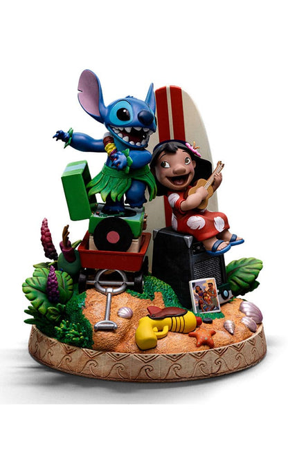 Estatua de escala de arte de Lilo & Stitch Deluxe 1/10 Lilo y Stitch 20 cm