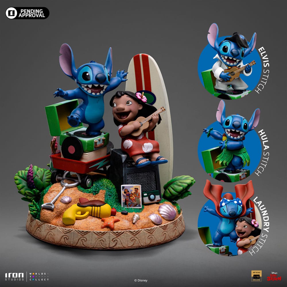 Estatua de escala de arte de Lilo & Stitch Deluxe 1/10 Lilo y Stitch 20 cm