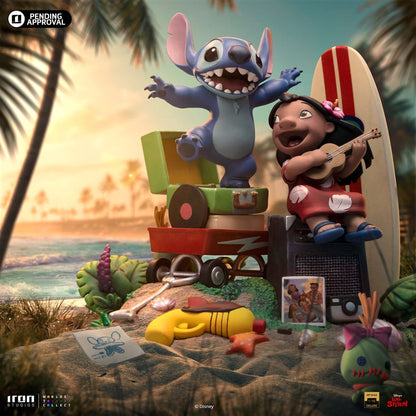 Estatua de escala de arte de Lilo & Stitch Deluxe 1/10 Lilo y Stitch 20 cm