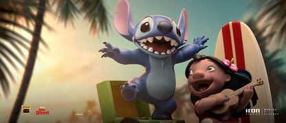 Estatua de escala de arte de Lilo & Stitch Deluxe 1/10 Lilo y Stitch 20 cm