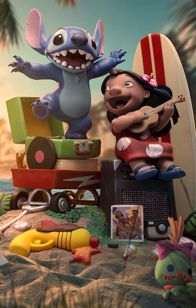 Estatua de escala de arte de Lilo & Stitch Deluxe 1/10 Lilo y Stitch 20 cm