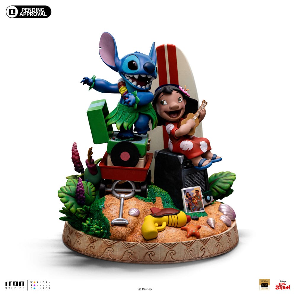Estatua de escala de arte de Lilo & Stitch Deluxe 1/10 Lilo y Stitch 20 cm