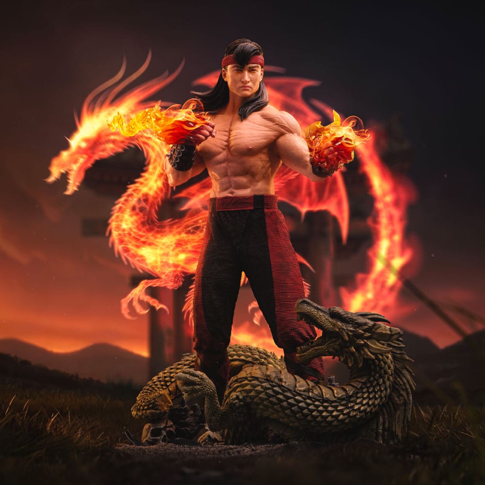 Estatua de escala artística de mortal kombat 1/10 liu kang 23 cm