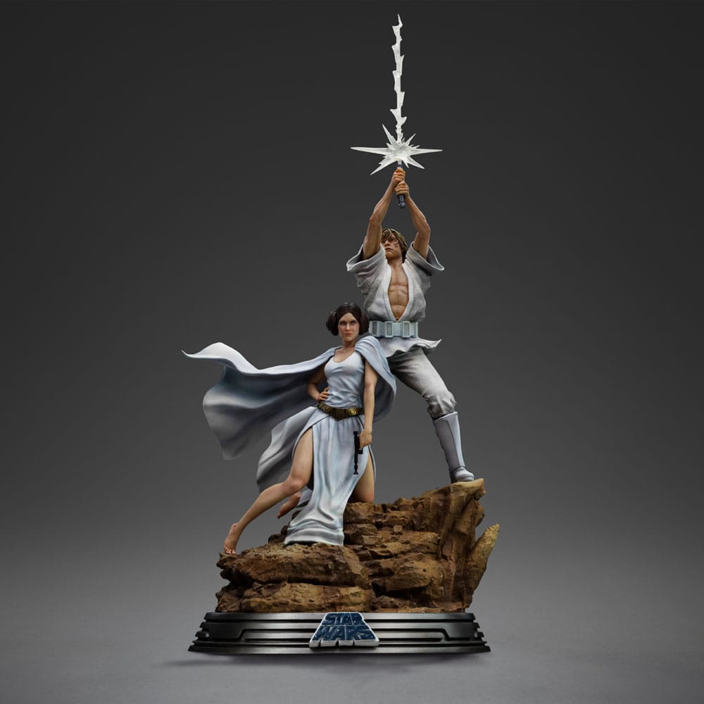 State di Scala artistica di Star Wars Deluxe 1/10 Luke e Leia 41 cm