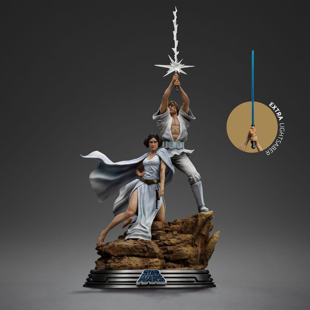 State di Scala artistica di Star Wars Deluxe 1/10 Luke e Leia 41 cm