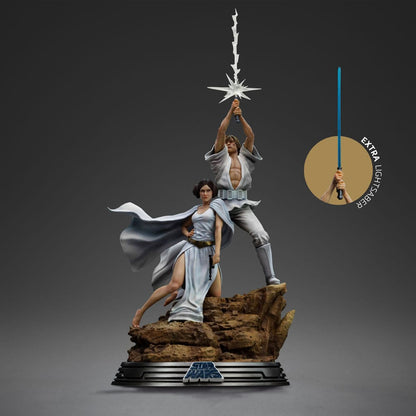 State di Scala artistica di Star Wars Deluxe 1/10 Luke e Leia 41 cm