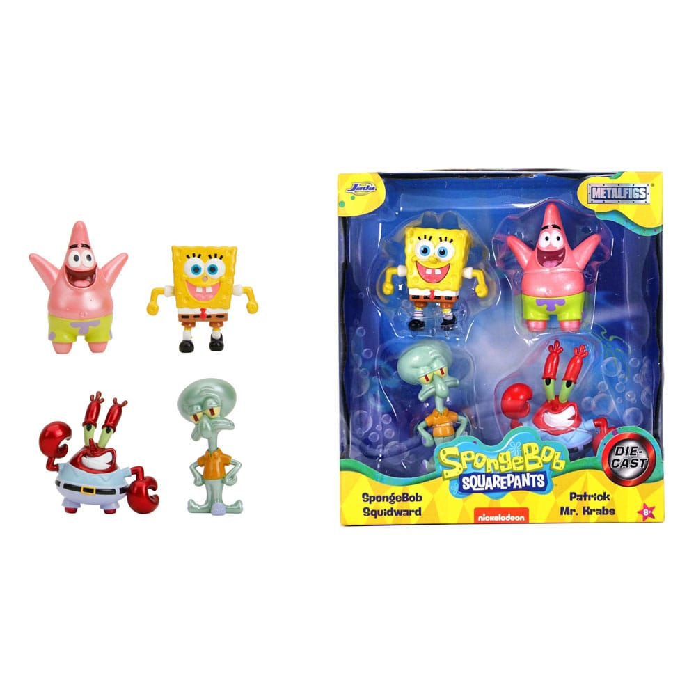 Spongebob squarepants nano metalfigs mini figure da 4 pacchetti onde 1 4 cm