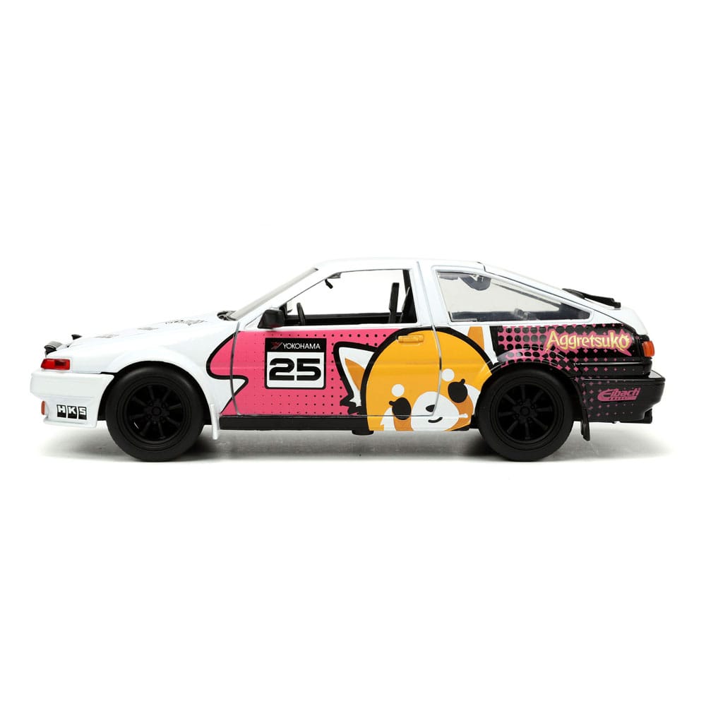 Aggretsuko Diecast Modell 1/24 1986 Toyota Trueno AE86