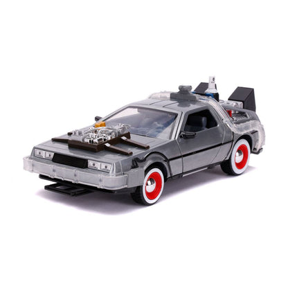 Volver al futuro III Hollywood Rides Diecast Modelo 1/24 Máquina de tiempo de Delorean