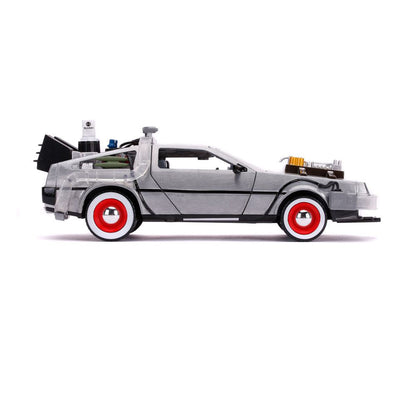 Volver al futuro III Hollywood Rides Diecast Modelo 1/24 Máquina de tiempo de Delorean