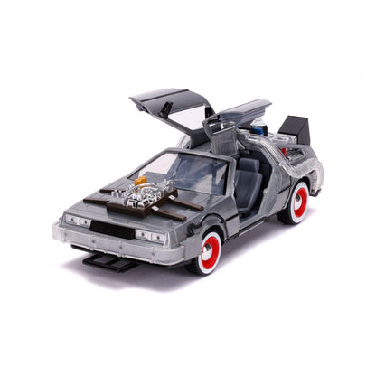 Volver al futuro III Hollywood Rides Diecast Modelo 1/24 Máquina de tiempo de Delorean