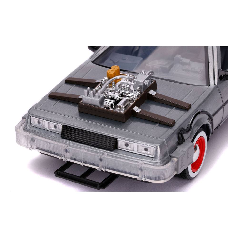 Volver al futuro III Hollywood Rides Diecast Modelo 1/24 Máquina de tiempo de Delorean