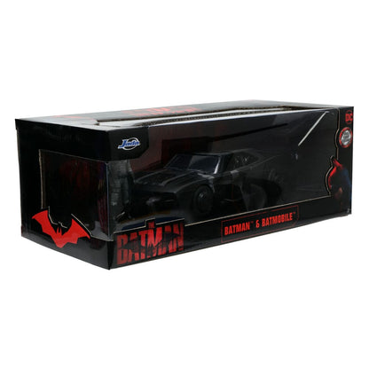 Batman 2022 Hollywood Rides Dascast Modell 1/24 2022 Batmobil mit Figur