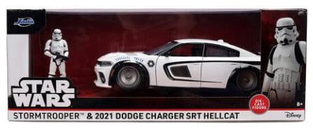 Modello pressofuso di Star Wars 1:24 Stormtrooper Dodge Charger SRT Hellcat