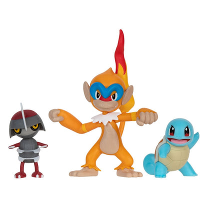 Pokémon Battle Figuur Set 3-Pack Pawniard, Squirtle #1, Monferno 5 cm