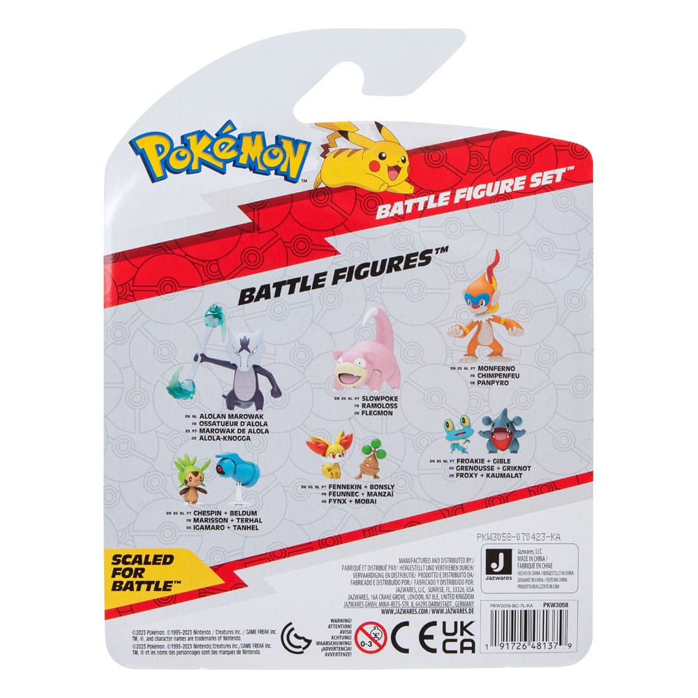 Pokémon Battle Figuur Set 3-Pack Pawniard, Squirtle #1, Monferno 5 cm