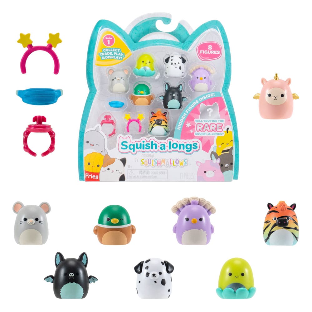 Squishmallow Squish A Longs Mini-Abbildungen 8-Pack-Stil 4 3 cm