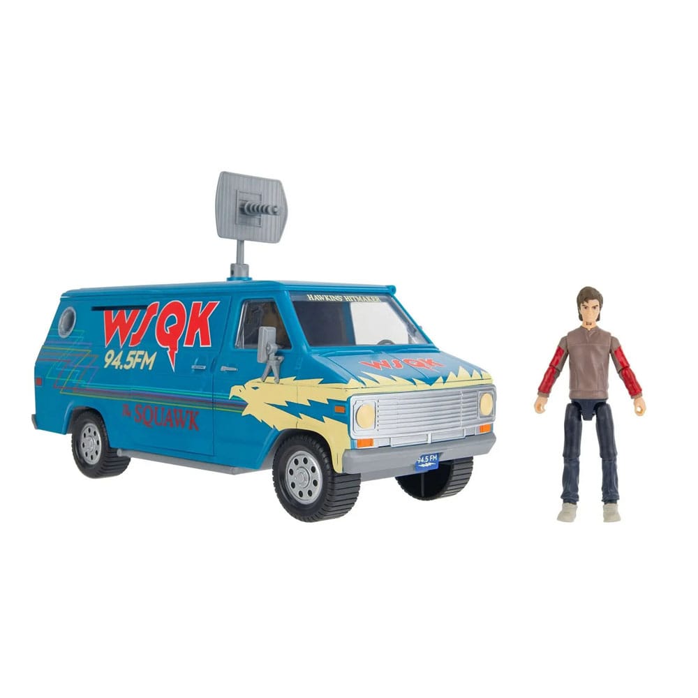 Stranger Things World of Figure e Veicolo Veicolo con action figure Il furgone Squawk Playset con Steve