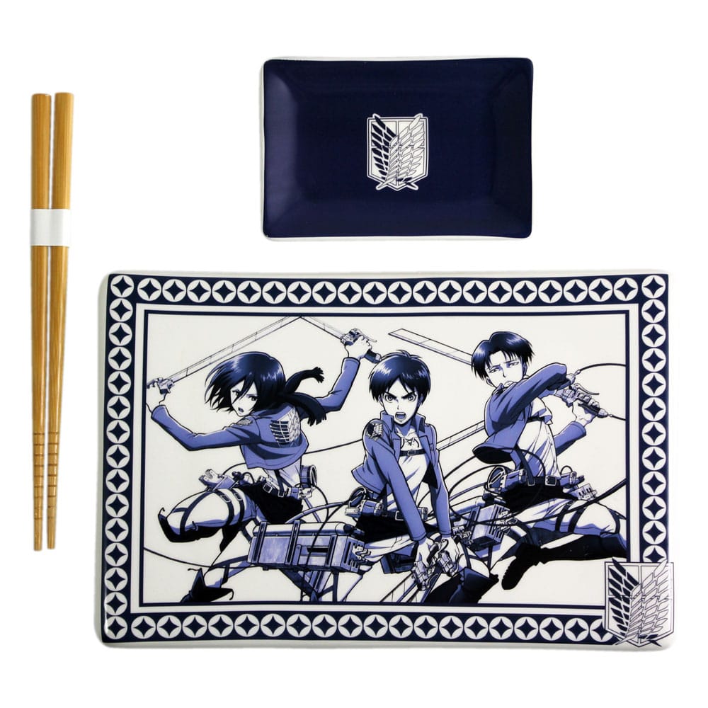 Set di sushi in ceramica Attack on Titan con bacchette