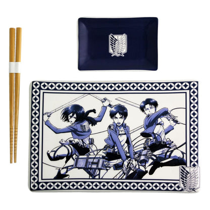 Set di sushi in ceramica Attack on Titan con bacchette