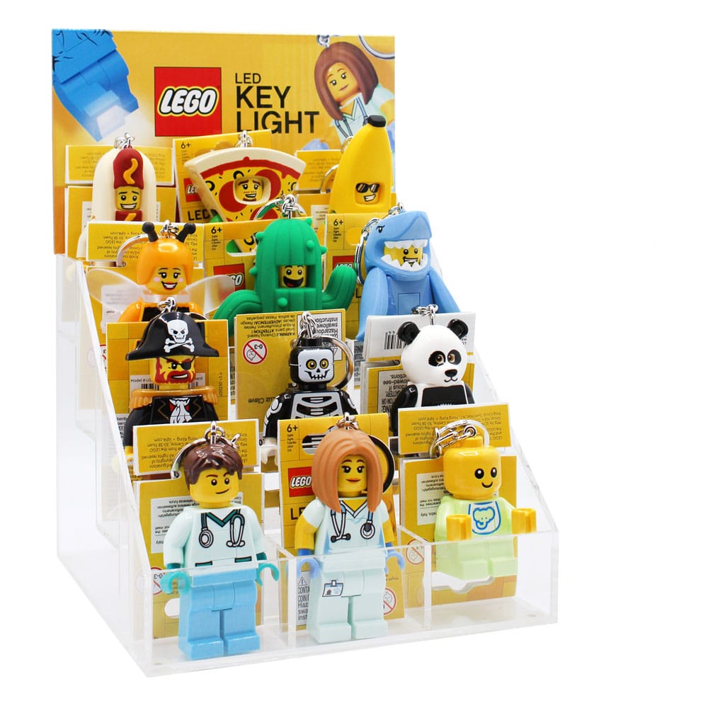 LEGO Acryl toonbankdisplay met 12 oplichtende sleutelhangers