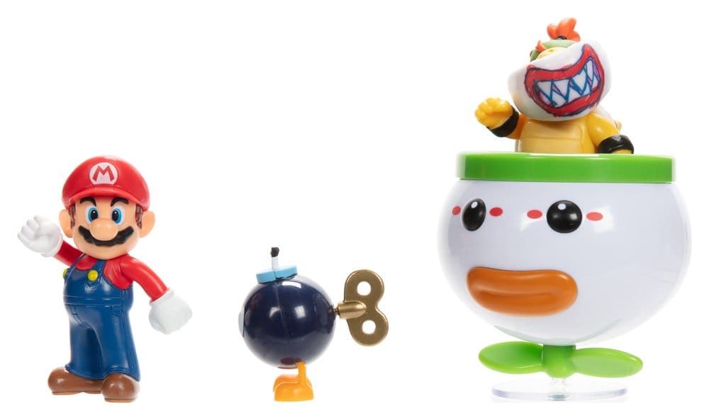 World of Nintendo Minifiguren 2er-Pack Mario und Bowser Jr. Clown Car 6 cm