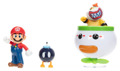 World of Nintendo Minifiguren 2er-Pack Mario und Bowser Jr. Clown Car 6 cm
