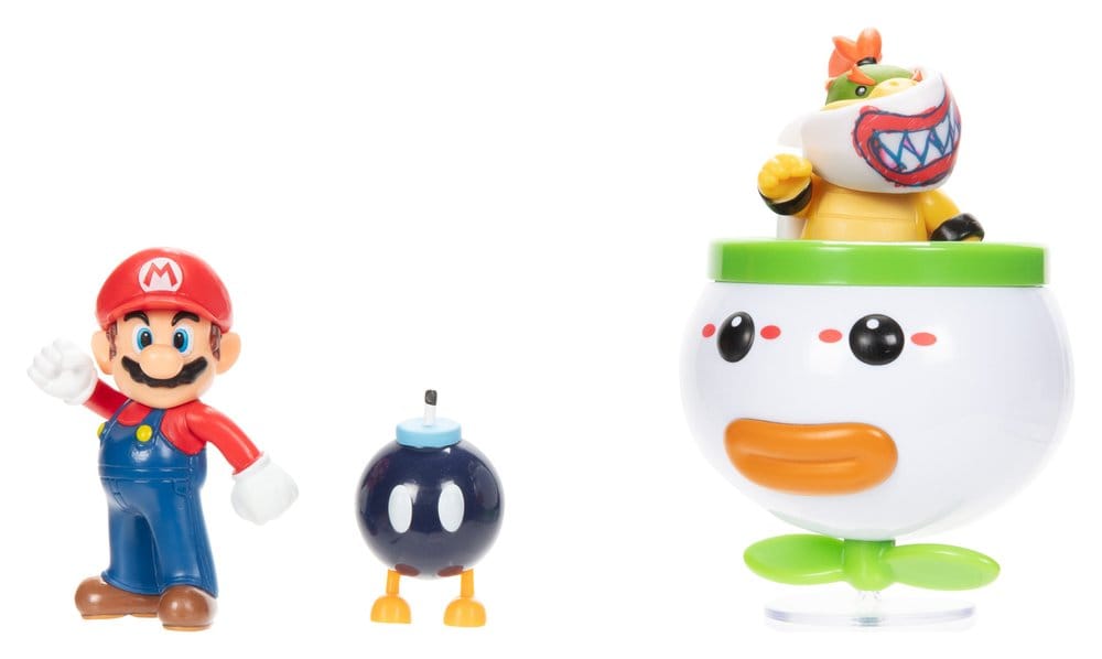 World of Nintendo Minifiguren 2er-Pack Mario und Bowser Jr. Clown Car 6 cm