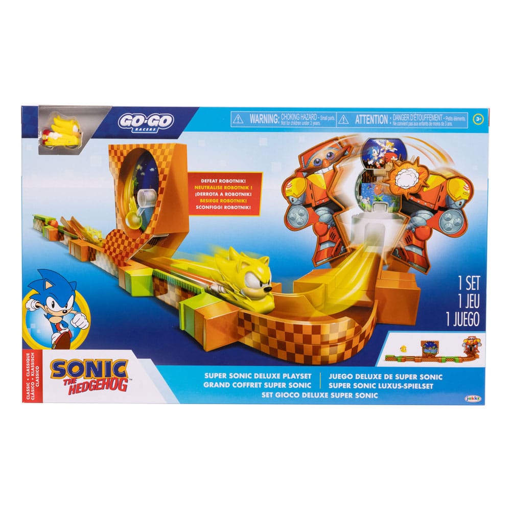 Sonic - The Hedgehog Go Go Racers Mini Figure Playset che lancia Ramps Deluxe