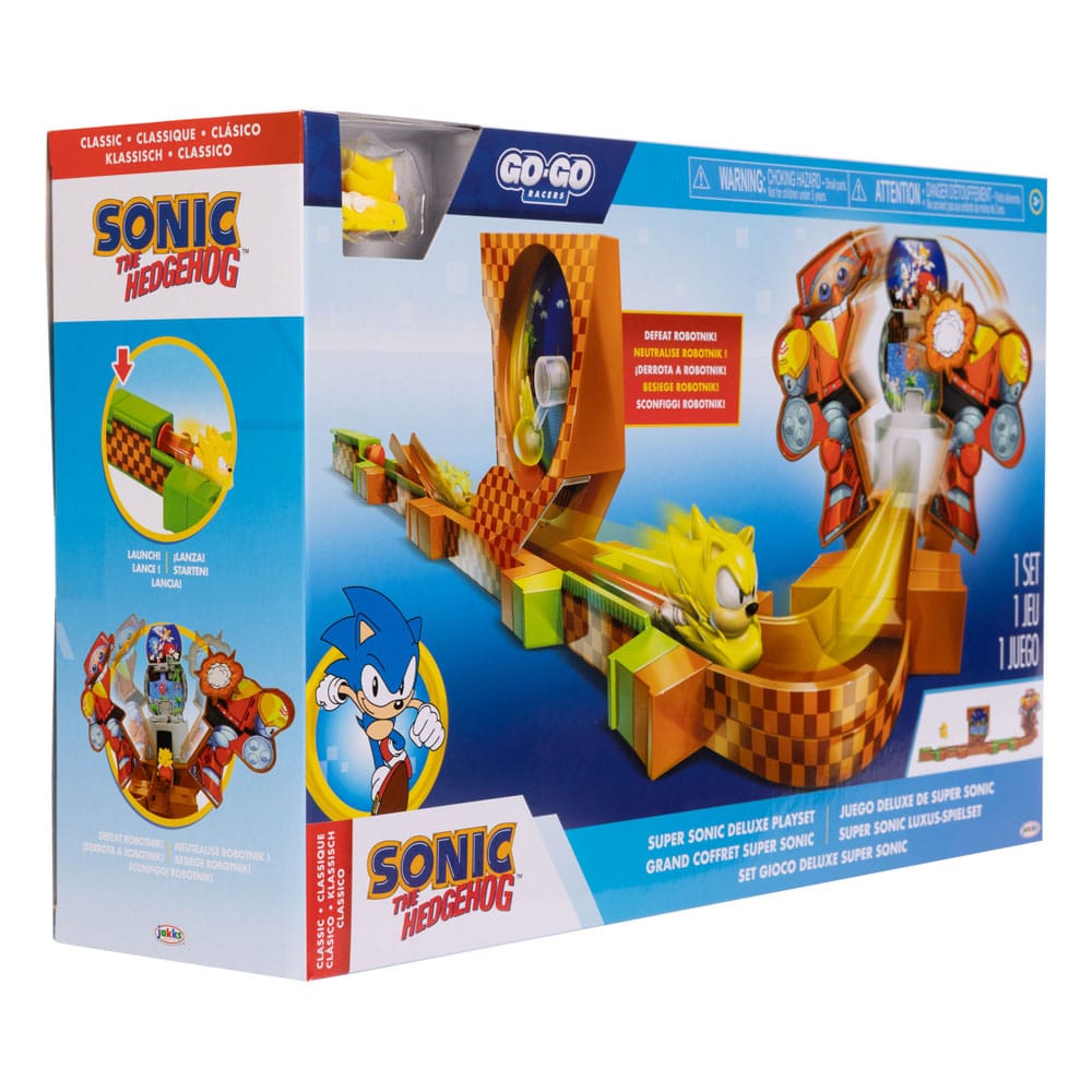 Sonic - The Hedgehog Go Go Racers Mini Figure Playset che lancia Ramps Deluxe