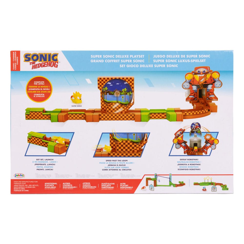 Sonic - The Hedgehog Go Go Racers Mini Figure Playset che lancia Ramps Deluxe