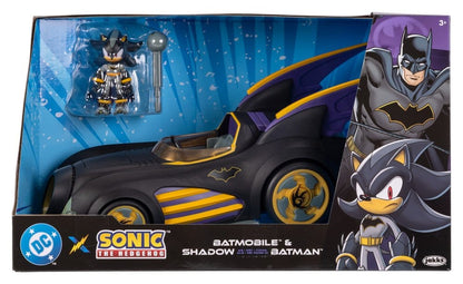 DC x Sonic – The Hedgehog Actionfigur mit Vehicle Shadow Batman & Batmobile 6 cm