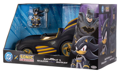 DC x Sonic – The Hedgehog Actionfigur mit Vehicle Shadow Batman & Batmobile 6 cm