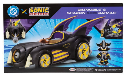 DC x Sonic – The Hedgehog Actionfigur mit Vehicle Shadow Batman & Batmobile 6 cm