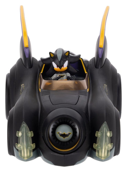 DC x Sonic – The Hedgehog Actionfigur mit Vehicle Shadow Batman & Batmobile 6 cm