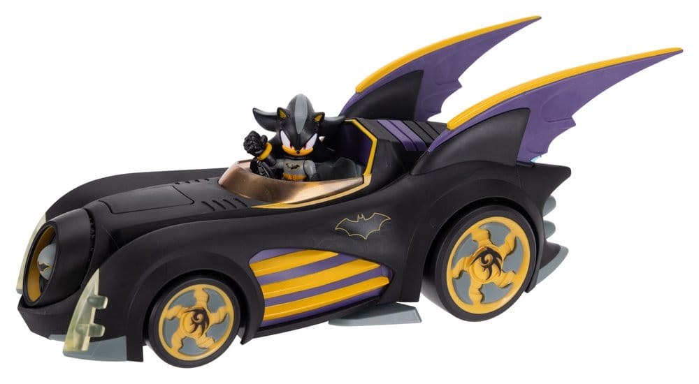 DC x Sonic – The Hedgehog Actionfigur mit Vehicle Shadow Batman & Batmobile 6 cm
