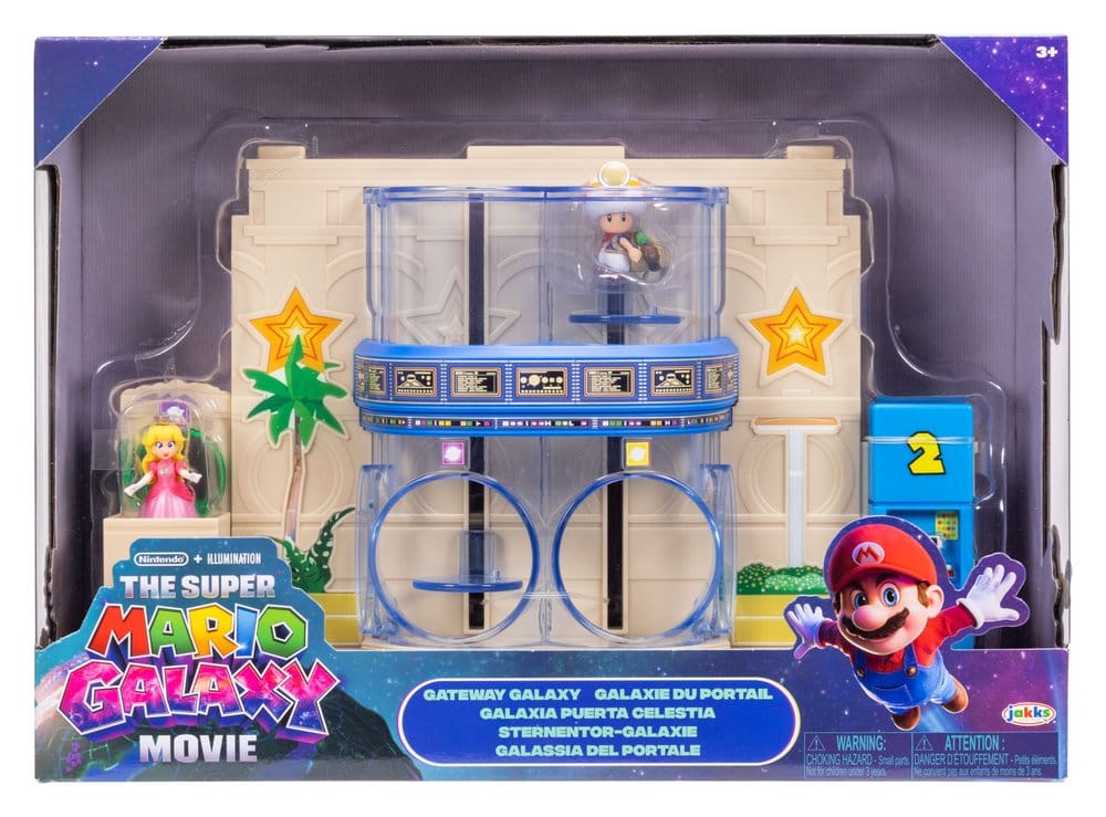 Het Super Mario Galaxy Movie Diorama met 2 minifiguren Gateway Galaxy