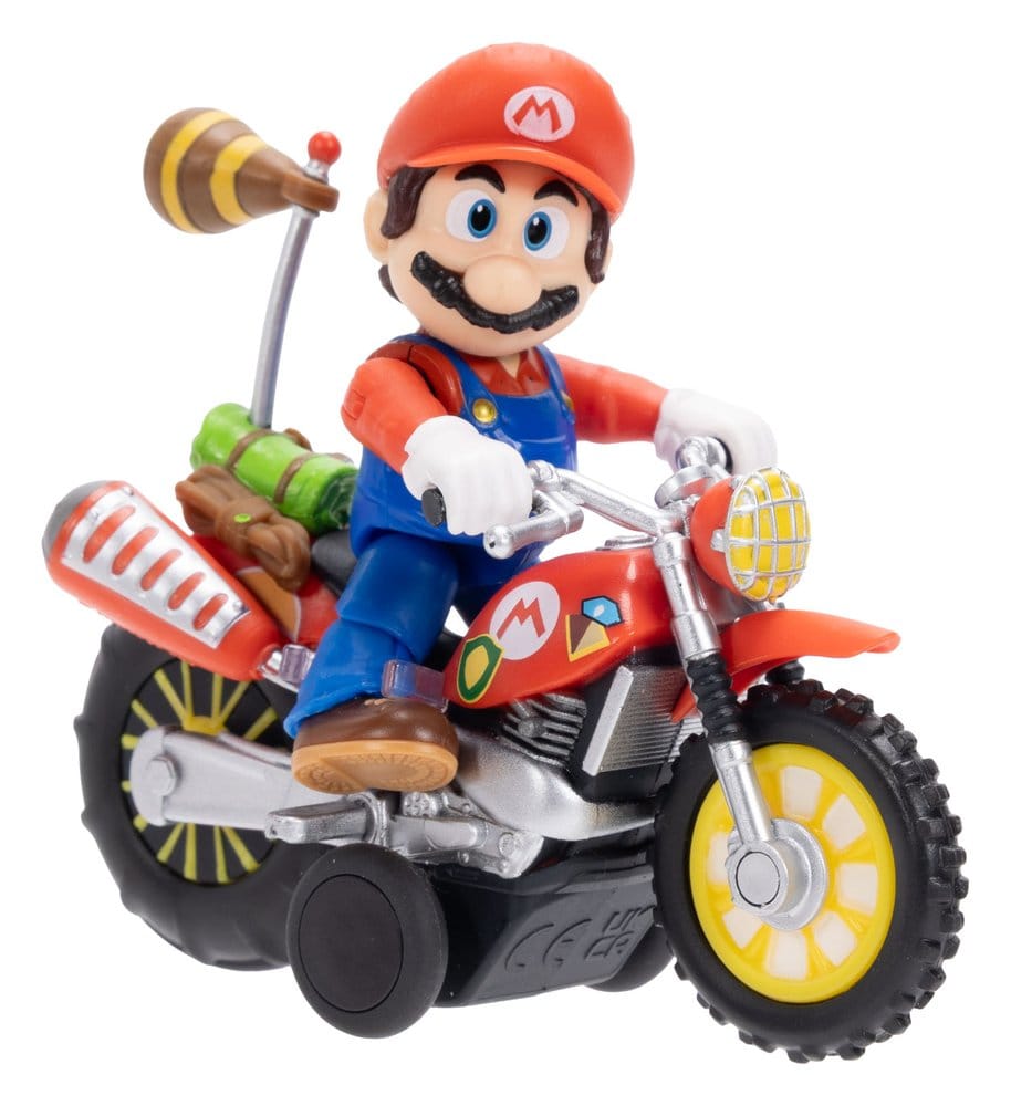 Super Mario Galaxy Movie Action Figur med Pull Back Motorcykel Mario 6 cm