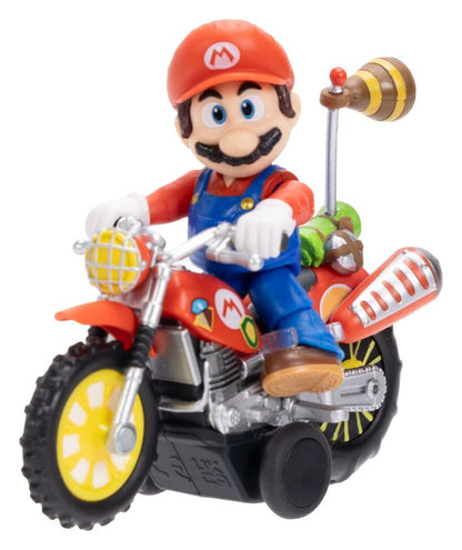 Super Mario Galaxy Movie Action Figur med Pull Back Motorcykel Mario 6 cm