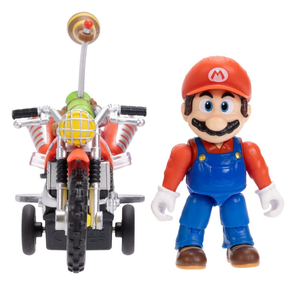 Super Mario Galaxy Movie Action Figur med Pull Back Motorcykel Mario 6 cm