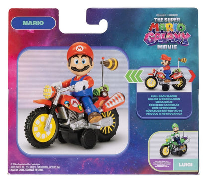 Super Mario Galaxy Movie Action Figure med Pull Back Motorcykel Mario 6 cm