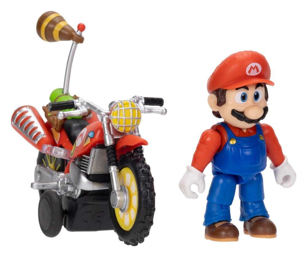 Super Mario Galaxy Movie Action Figure med Pull Back Motorcykel Mario 6 cm
