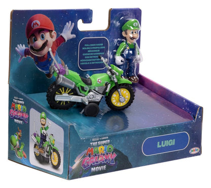Super Mario Galaxy Movie Action Figur med Pull Back Motorsykkel Luigi 6 cm