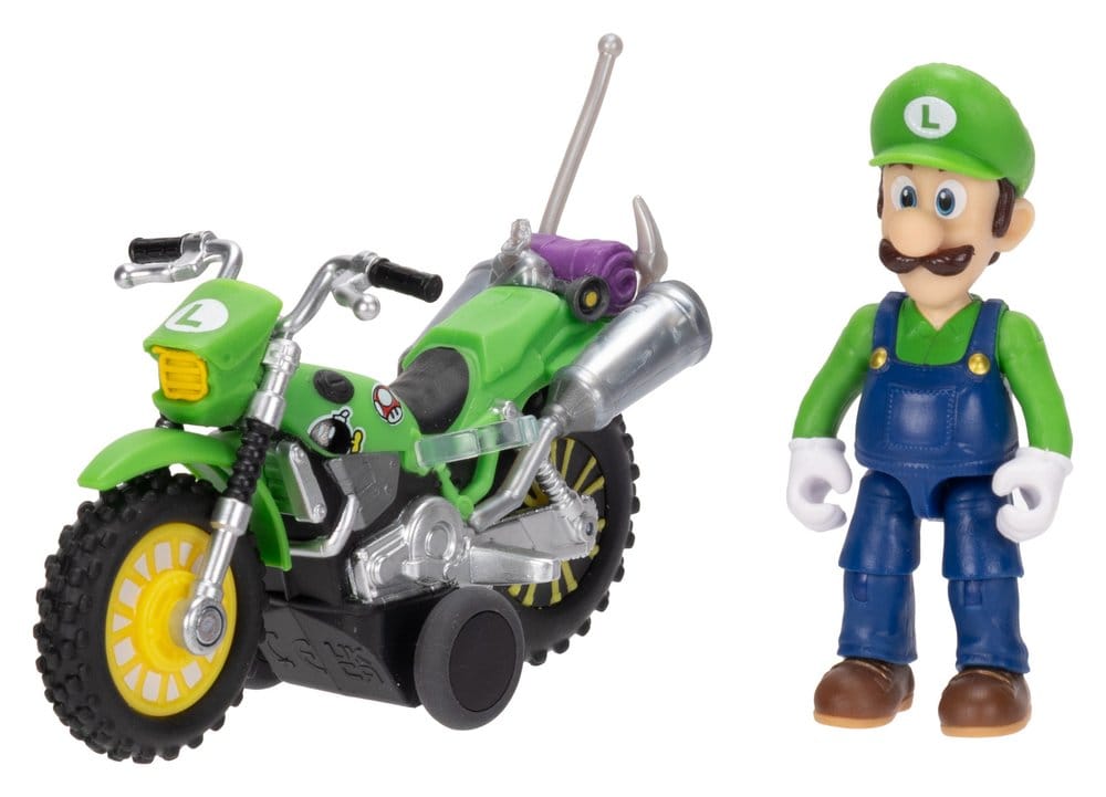 La figura d'azione del film Super Mario Galaxy con motocicletta tirabile Luigi 6 cm