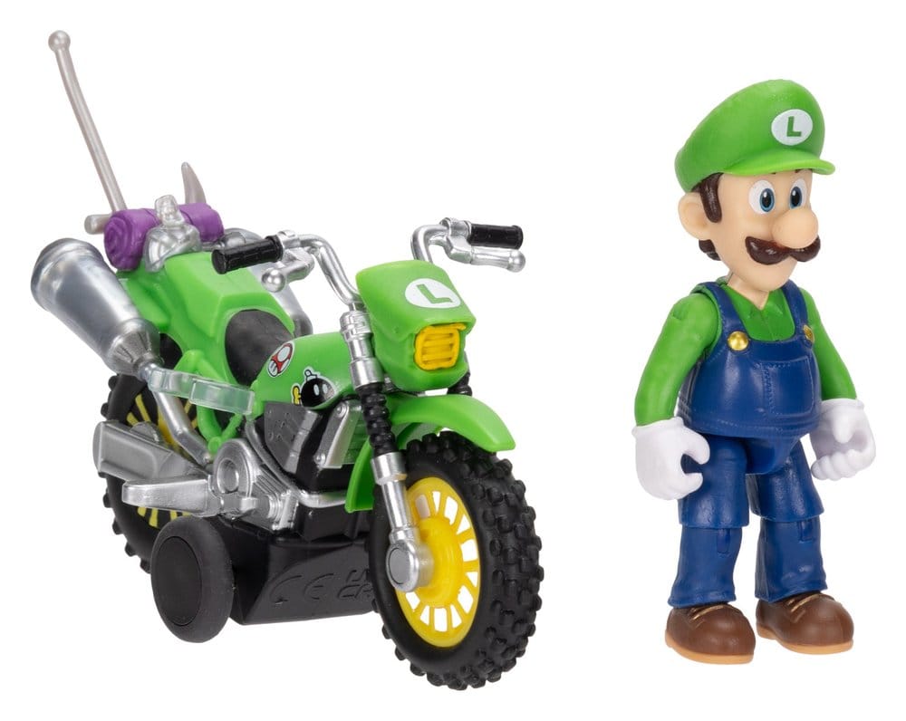 Super Mario Galaxy Movie Action Figur med Pull Back Motorsykkel Luigi 6 cm